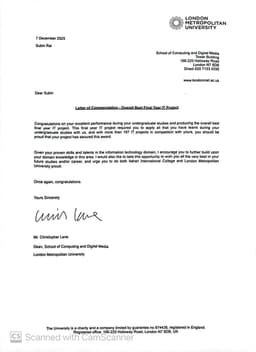 Best Final Year Project Award